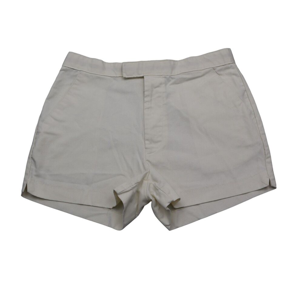 Trax Shorts Womens 32 White High Rise Flat Front Side Pocket Casual Chino